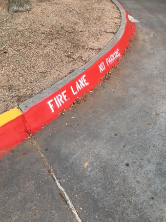 Fire Lane Curb Painting and Stenciling