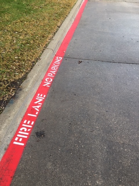 Fire Lane Striping No Parking Stencil Boerne TX